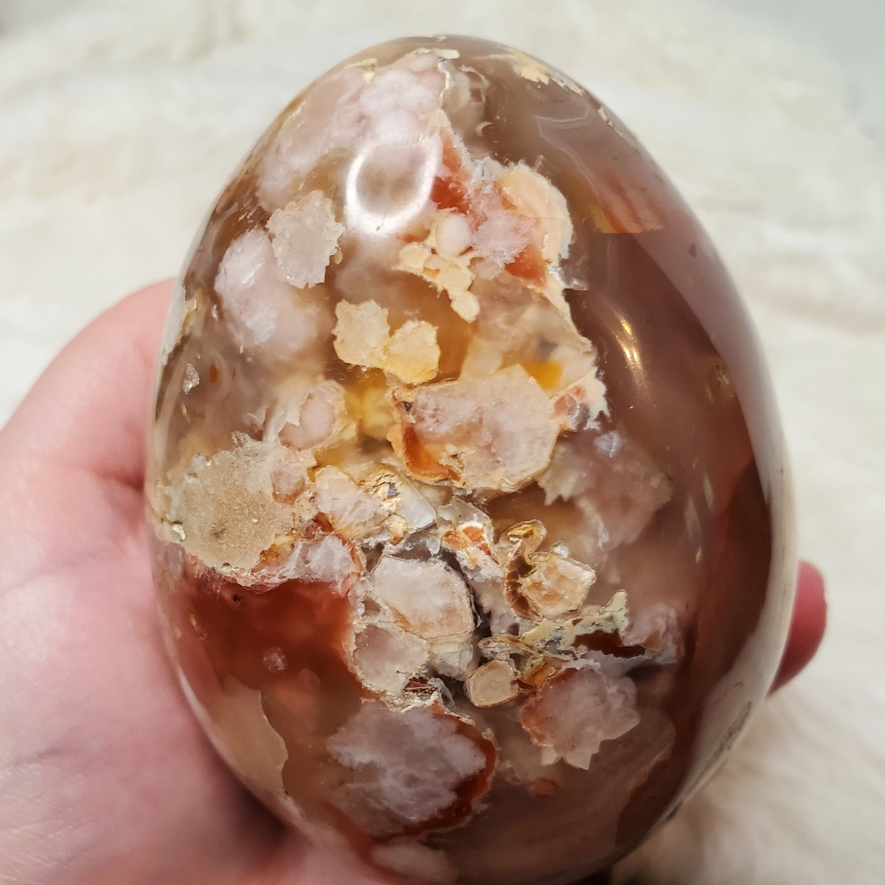 Large Sakura Flower Agate Egg - Picture 14 of 14